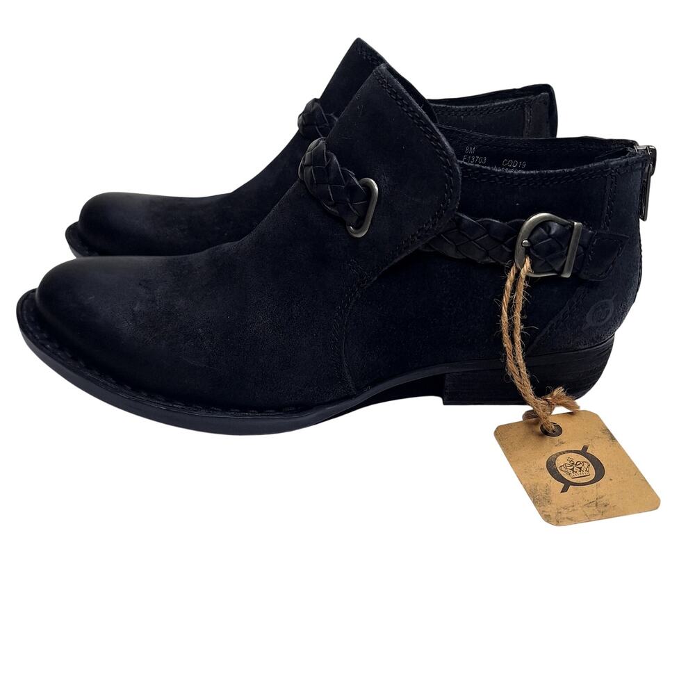 Born Sylvia Braided Leather Boots Ankle Bootie Women's 8 Western Harness Comfort
